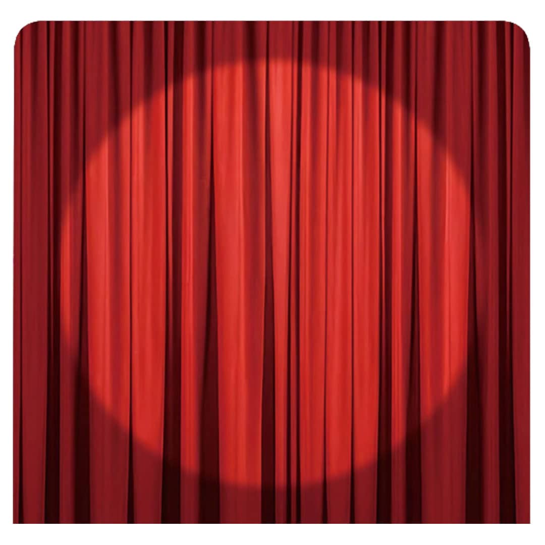 image representing the red drape with spotlight background for hire